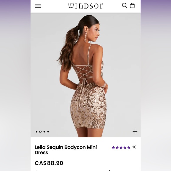 Stunning Rose Gold Backless Bodycon Dress - Picture 2 of 3